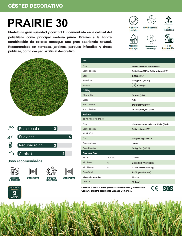 PRAIRIE 30mm - 18,45 €/m2